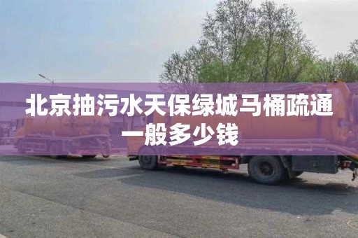 北京抽污水天保绿城马桶疏通一般多少钱