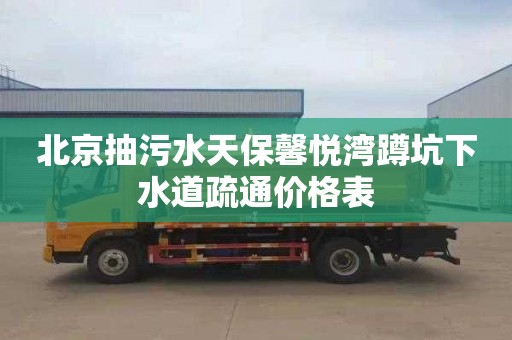 北京抽污水天保馨悦湾蹲坑下水道疏通价格表