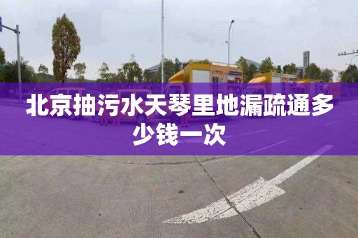 北京抽污水天琴里地漏疏通多少钱一次