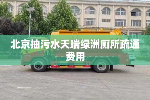 北京抽污水天瑞绿洲厕所疏通费用