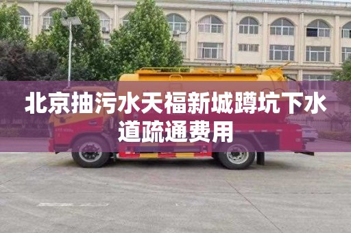 北京抽污水天福新城蹲坑下水道疏通费用