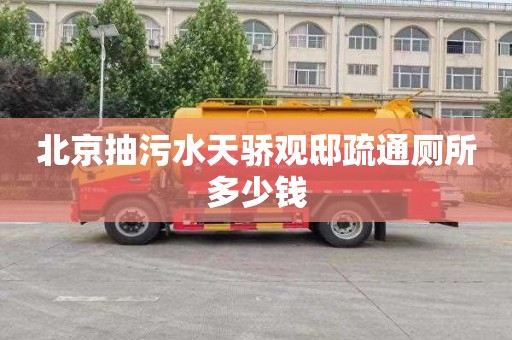 北京抽污水天骄观邸疏通厕所多少钱