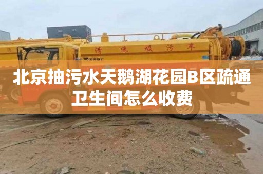 北京抽污水天鹅湖花园B区疏通卫生间怎么收费