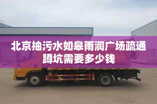 北京抽污水如皋雨润广场疏通蹲坑需要多少钱