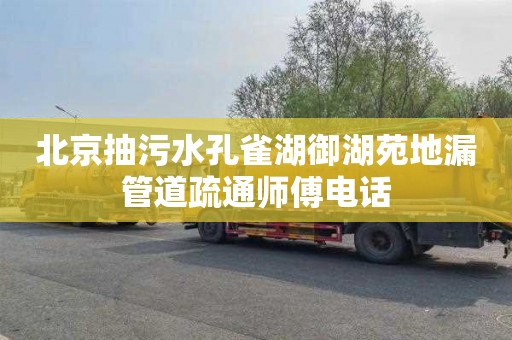 北京抽污水孔雀湖御湖苑地漏管道疏通师傅电话