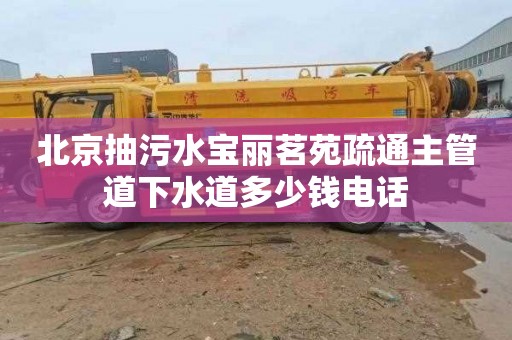 北京抽污水宝丽茗苑疏通主管道下水道多少钱电话