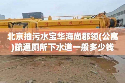 北京抽污水宝华海尚郡领(公寓)疏通厕所下水道一般多少钱