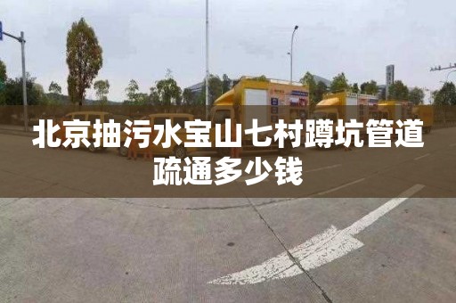 北京抽污水宝山七村蹲坑管道疏通多少钱