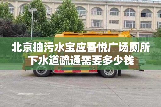 北京抽污水宝应吾悦广场厕所下水道疏通需要多少钱