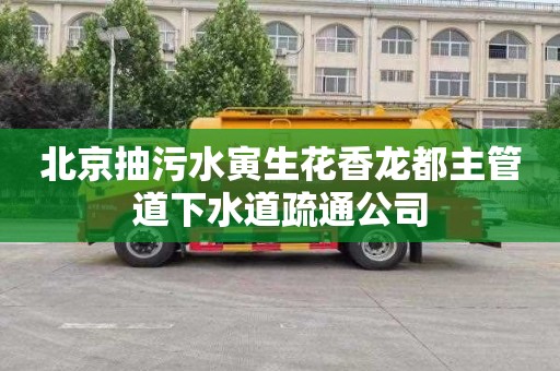 北京抽污水寅生花香龙都主管道下水道疏通公司