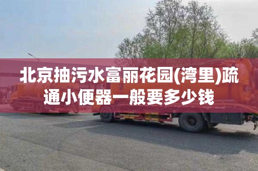 北京抽污水富丽花园(湾里)疏通小便器一般要多少钱