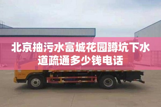北京抽污水富城花园蹲坑下水道疏通多少钱电话