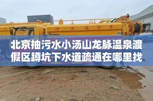 北京抽污水小汤山龙脉温泉渡假区蹲坑下水道疏通在哪里找