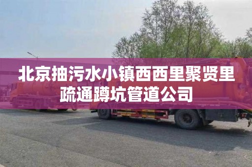 北京抽污水小镇西西里聚贤里疏通蹲坑管道公司