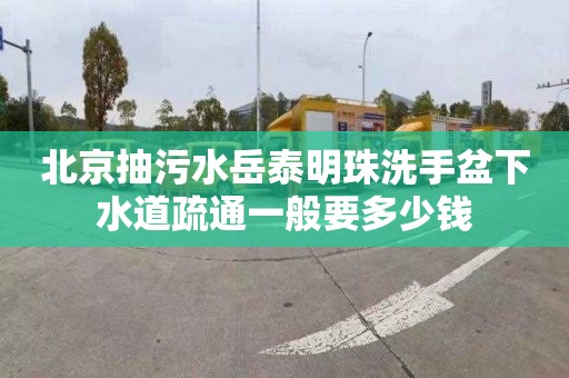 北京抽污水岳泰明珠洗手盆下水道疏通一般要多少钱