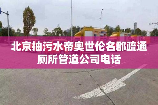北京抽污水帝奥世伦名郡疏通厕所管道公司电话