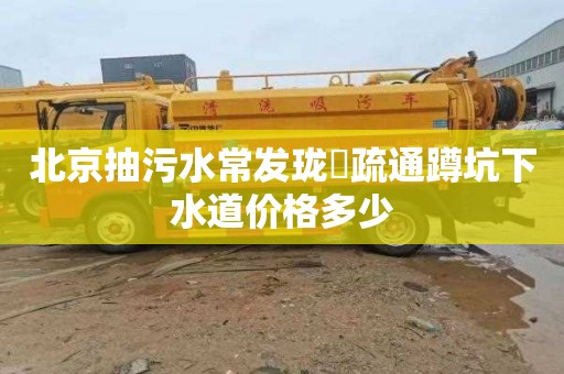 北京抽污水常发珑玥疏通蹲坑下水道价格多少