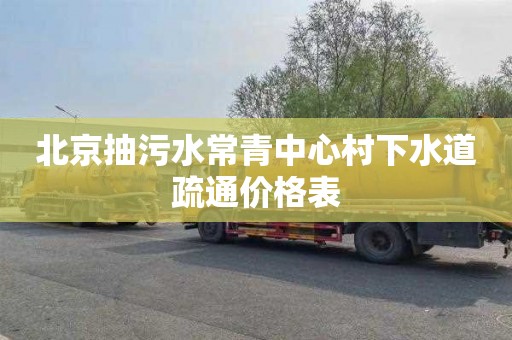 北京抽污水常青中心村下水道疏通价格表