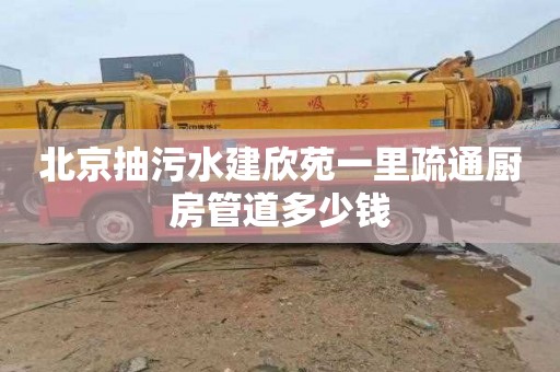 北京抽污水建欣苑一里疏通厨房管道多少钱