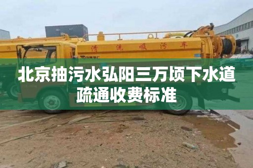 北京抽污水弘阳三万顷下水道疏通收费标准
