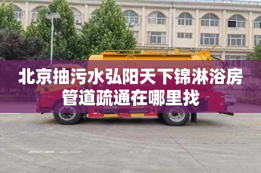 北京抽污水弘阳天下锦淋浴房管道疏通在哪里找