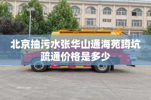 北京抽污水张华山通海苑蹲坑疏通价格是多少