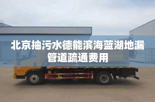 北京抽污水德能滨海蓝湖地漏管道疏通费用