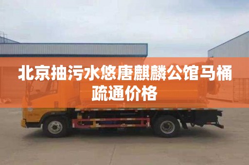 北京抽污水悠唐麒麟公馆马桶疏通价格