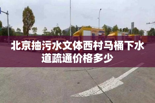 北京抽污水文体西村马桶下水道疏通价格多少