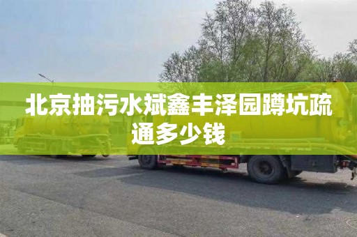 北京抽污水斌鑫丰泽园蹲坑疏通多少钱