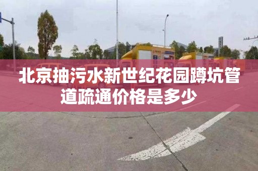北京抽污水新世纪花园蹲坑管道疏通价格是多少