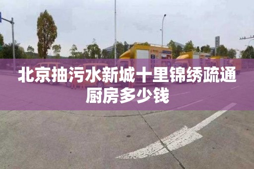 北京抽污水新城十里锦绣疏通厨房多少钱