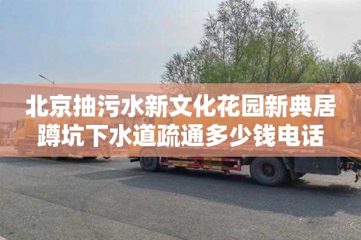 北京抽污水新文化花园新典居蹲坑下水道疏通多少钱电话