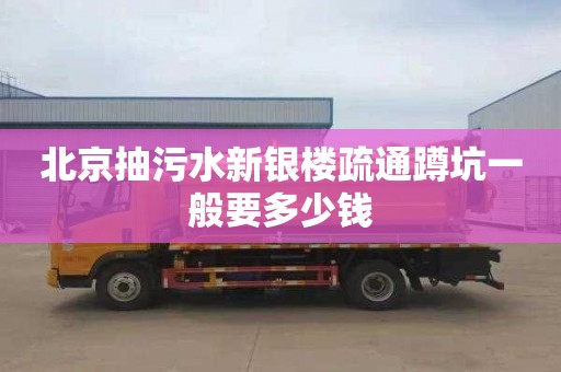 北京抽污水新银楼疏通蹲坑一般要多少钱