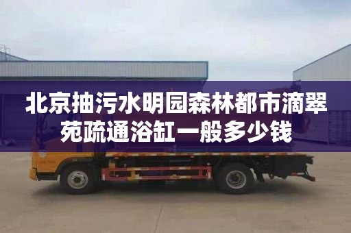 北京抽污水明园森林都市滴翠苑疏通浴缸一般多少钱