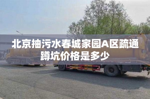 北京抽污水春城家园A区疏通蹲坑价格是多少