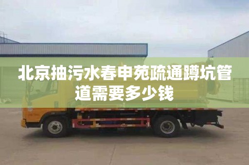 北京抽污水春申苑疏通蹲坑管道需要多少钱