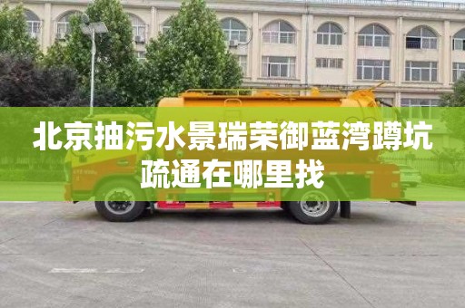 北京抽污水景瑞荣御蓝湾蹲坑疏通在哪里找
