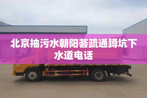 北京抽污水朝阳荟疏通蹲坑下水道电话