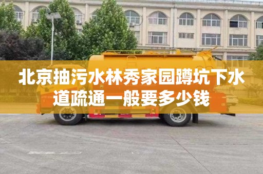 北京抽污水林秀家园蹲坑下水道疏通一般要多少钱