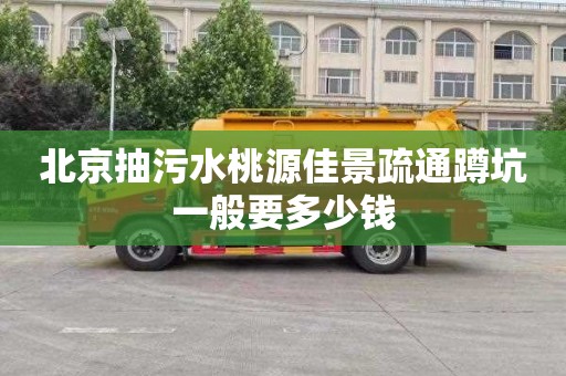 北京抽污水桃源佳景疏通蹲坑一般要多少钱