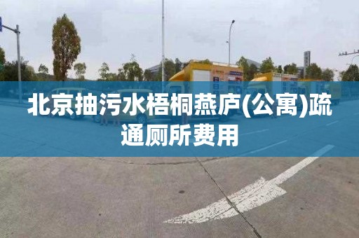 北京抽污水梧桐燕庐(公寓)疏通厕所费用
