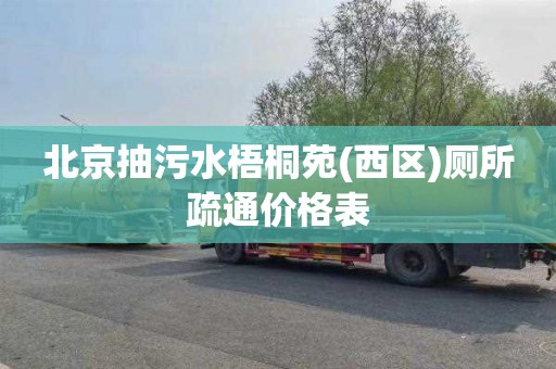 北京抽污水梧桐苑(西区)厕所疏通价格表