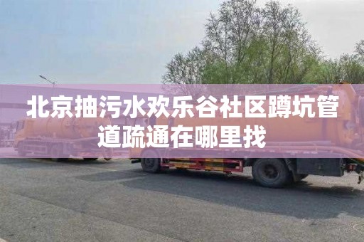 北京抽污水欢乐谷社区蹲坑管道疏通在哪里找