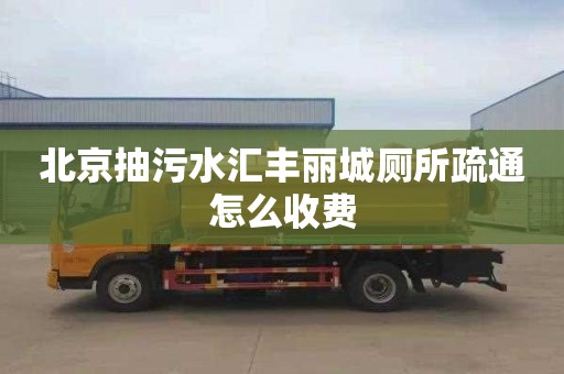 北京抽污水汇丰丽城厕所疏通怎么收费