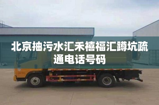 北京抽污水汇禾禧福汇蹲坑疏通电话号码
