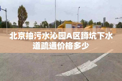 北京抽污水沁园A区蹲坑下水道疏通价格多少