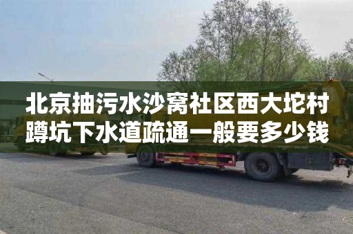 北京抽污水沙窝社区西大坨村蹲坑下水道疏通一般要多少钱