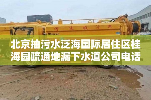 北京抽污水泛海国际居住区桂海园疏通地漏下水道公司电话