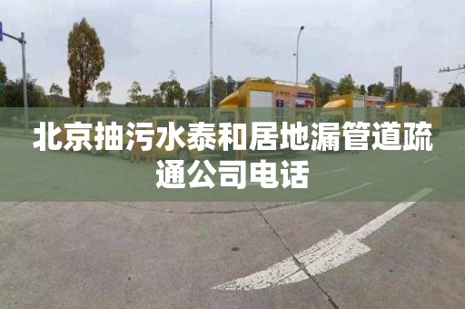 北京抽污水泰和居地漏管道疏通公司电话